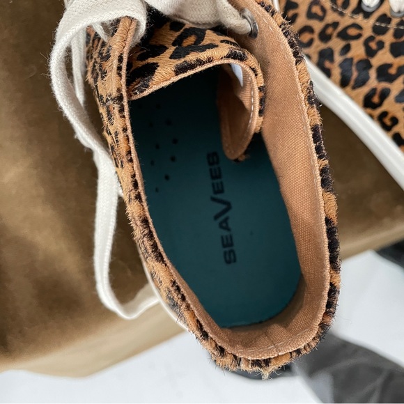 SeaVees Leopard Print Calf Skin Mid High Tops 8 - Picture 6 of 8